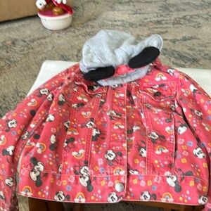 Disney red mini gin, jacket with sweatshirt, material hood and mini ears size5/6